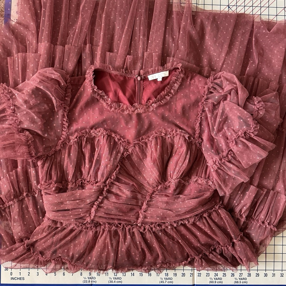 Ivy City Co Whimsical Dress 2X Mulberry Mauve Ethereal Romantic Soft Feminine - Picture 13 of 16